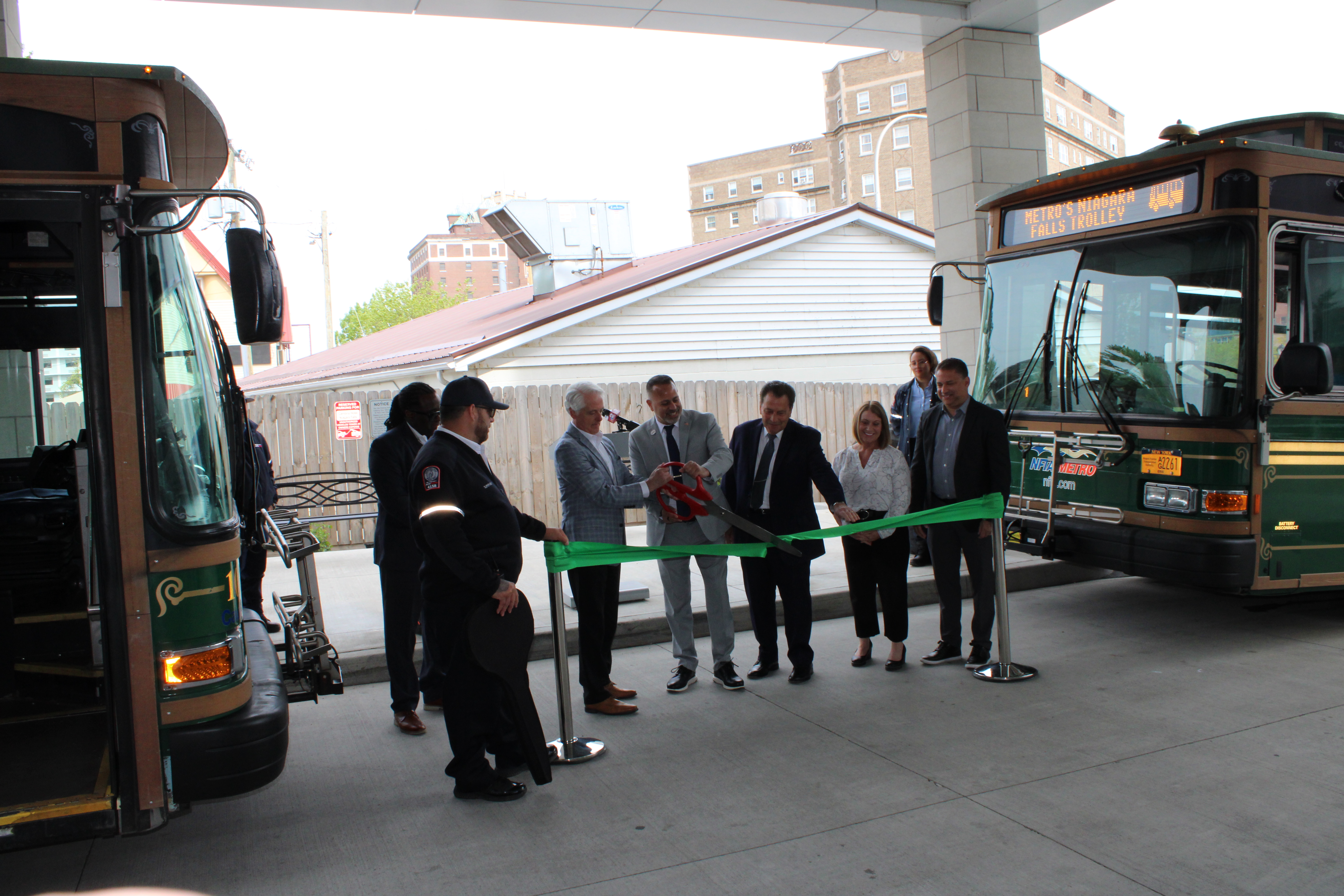 NFTA officials were joined at the event by Niagara Falls Mayor Rob Restaino, Frank Strangio, and members of the Niagara Falls Hotel Association to commemorate the seasonal launch.